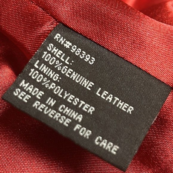 Pamela McCoy red and white  leather jacket SZ Small - Picture 13 of 15